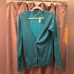 DC Shoes Patterned Blue‎ Ninja Cardigan Sweater Large V-Neck